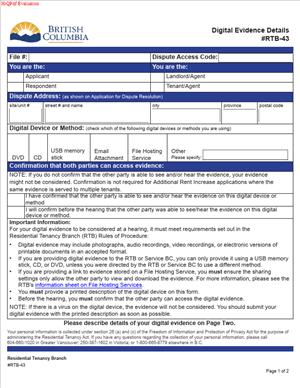 RTB-43 – Digital Evidence Details