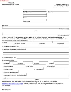 Form 20K – Identification Form