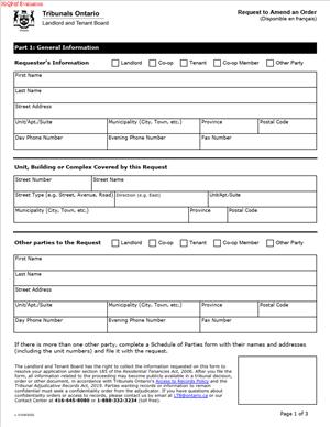 Request to Amend an Order