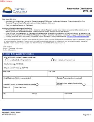 RTB-38- Request for Clarification