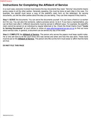 Form 8A – Affidavit of Service