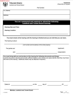 Summons (Lawyers and Paralegals Only)