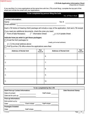 LTB Bulk Application Information Sheet