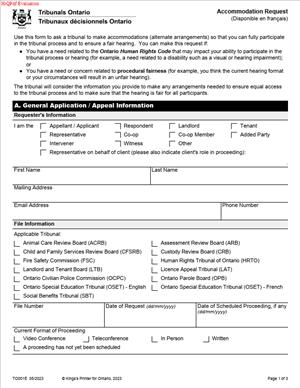 Accommodation Request