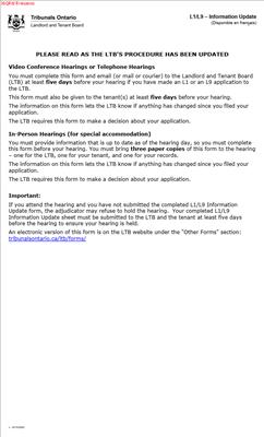 Form L1.L9 – Information Update