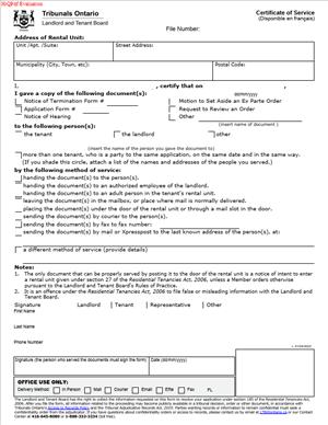 Certificate of Service