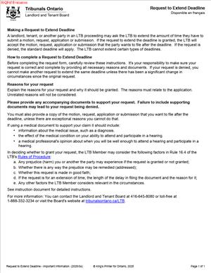 Request to Extend Deadline