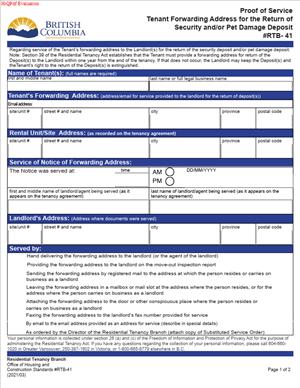 RTB-41-Tenant Proof of Service of Forwarding Address