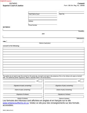 Form 13B – Consent