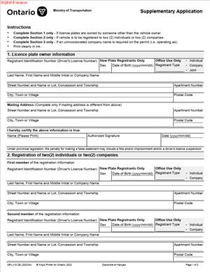 Supplementary Application