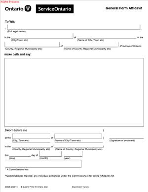 5352e – General Form Affidavit
