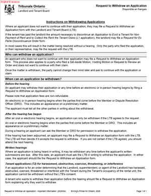 Request to Withdraw an Application