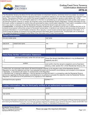 RTB-49 – Ending Fixed – Term Tenancy Confirmation Statement