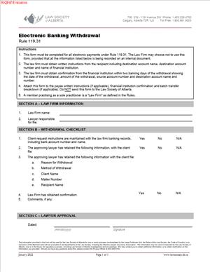 Electronic Banking Withdrawal