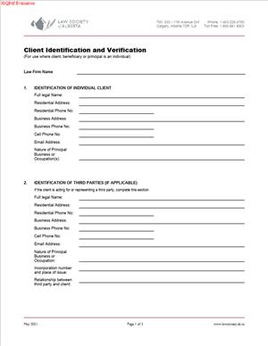 Client Identification and Verification - Individual - RunSensible Forms