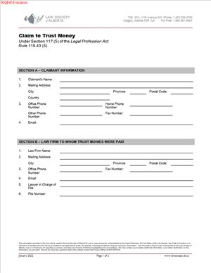 Claim to Trust Money