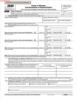 Form 2848 - Power of Attorney and Declaration of Representative ...