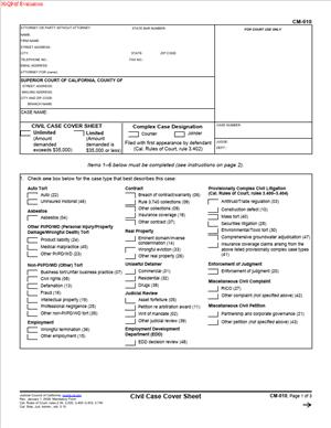CM-010 - Civil Case Cover Sheet - RunSensible Forms